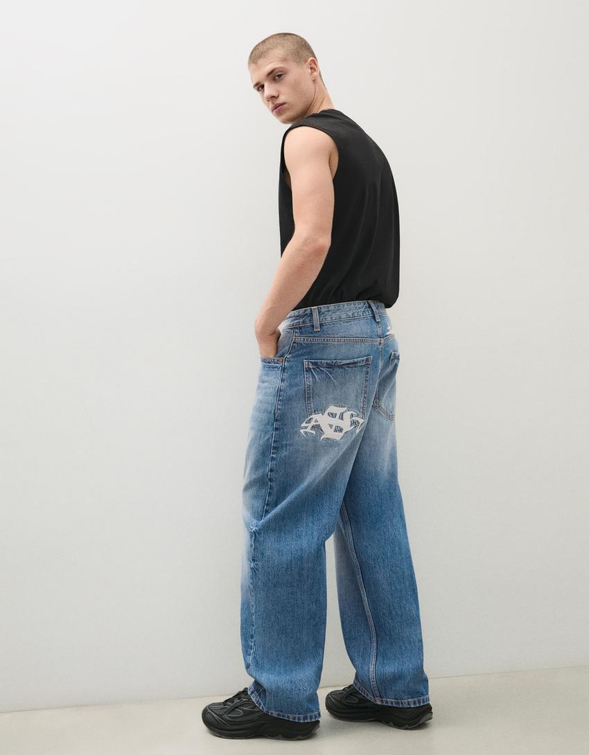 Mens Barrel Fit Mens  Jeans