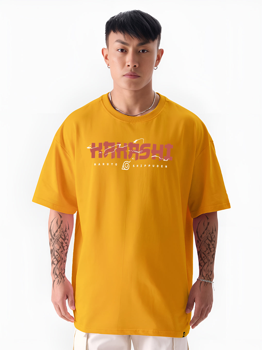 Oversized Kakashi Graphic T-shirt Print