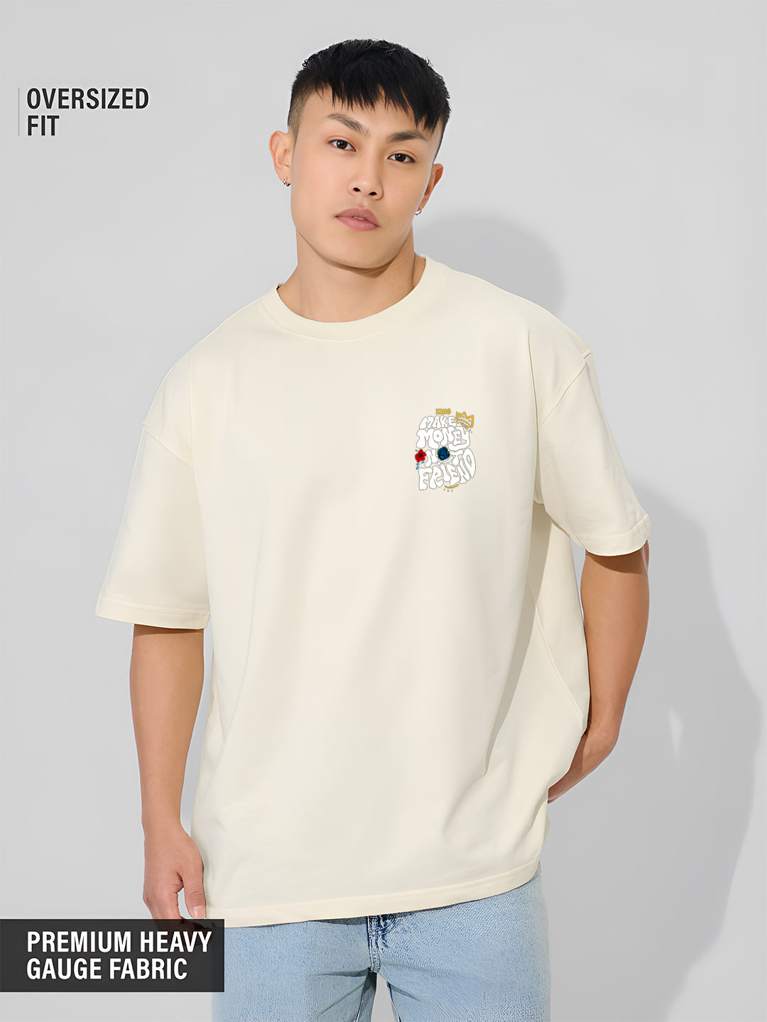 TOOMESJEANS “Make Money Not Friends” Oversized Cotton T-Shirt