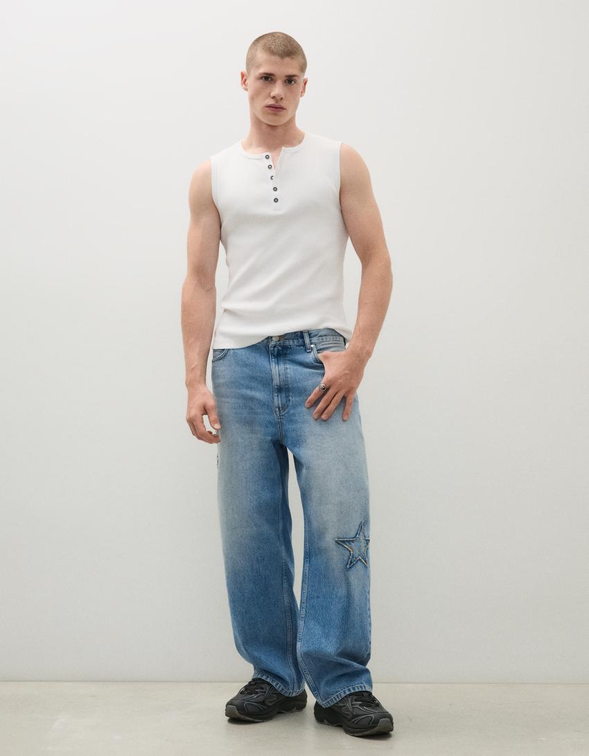 Mens Baggy Fit Men  Jeans...