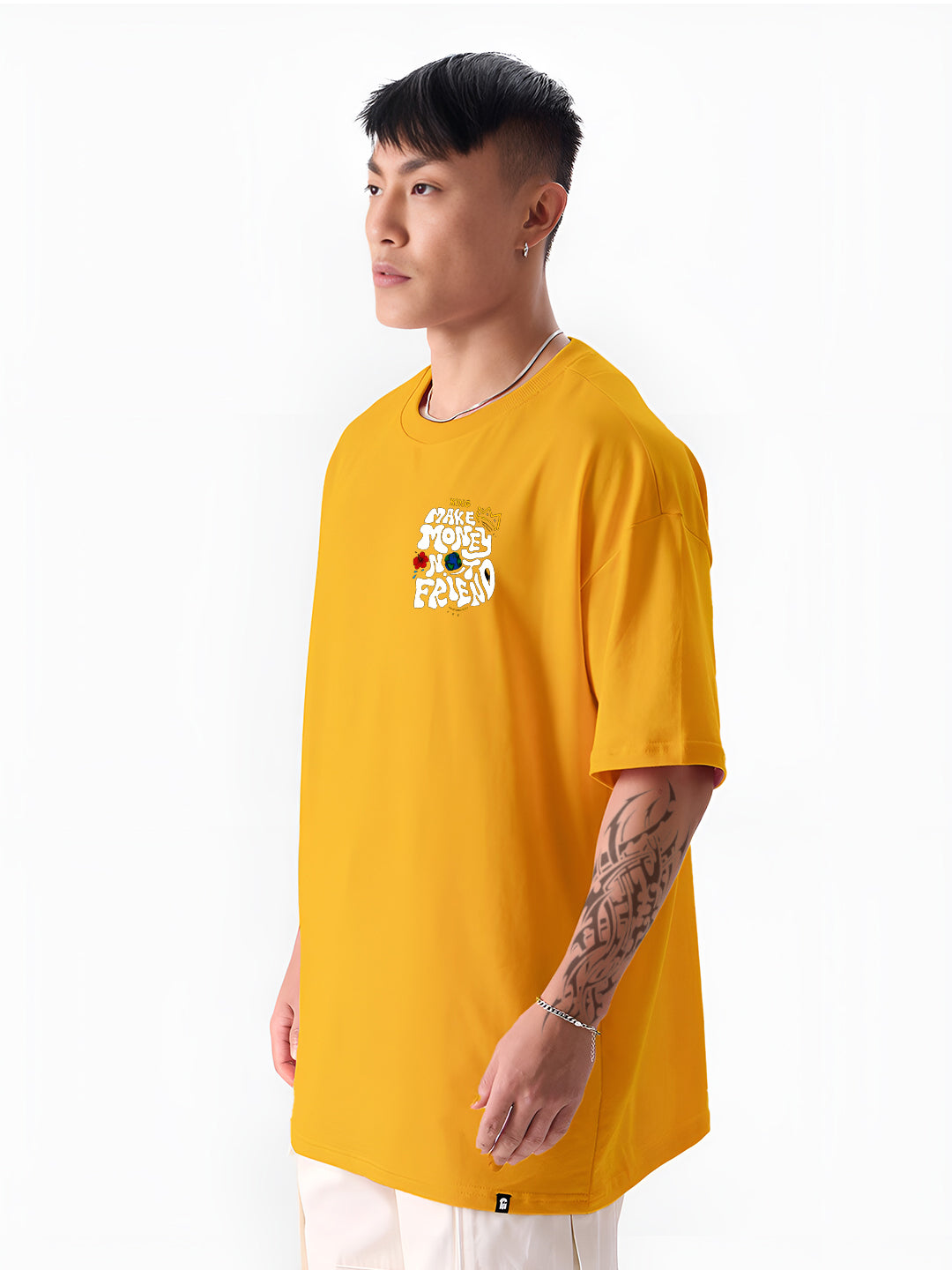 TOOMESJEANS “Make Money Not Friends” Oversized Cotton T-Shirt