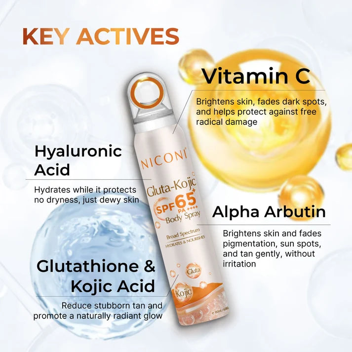 Niconi Gluta-Kojic SPF 65+ PA++++ Body Spray (180ml)