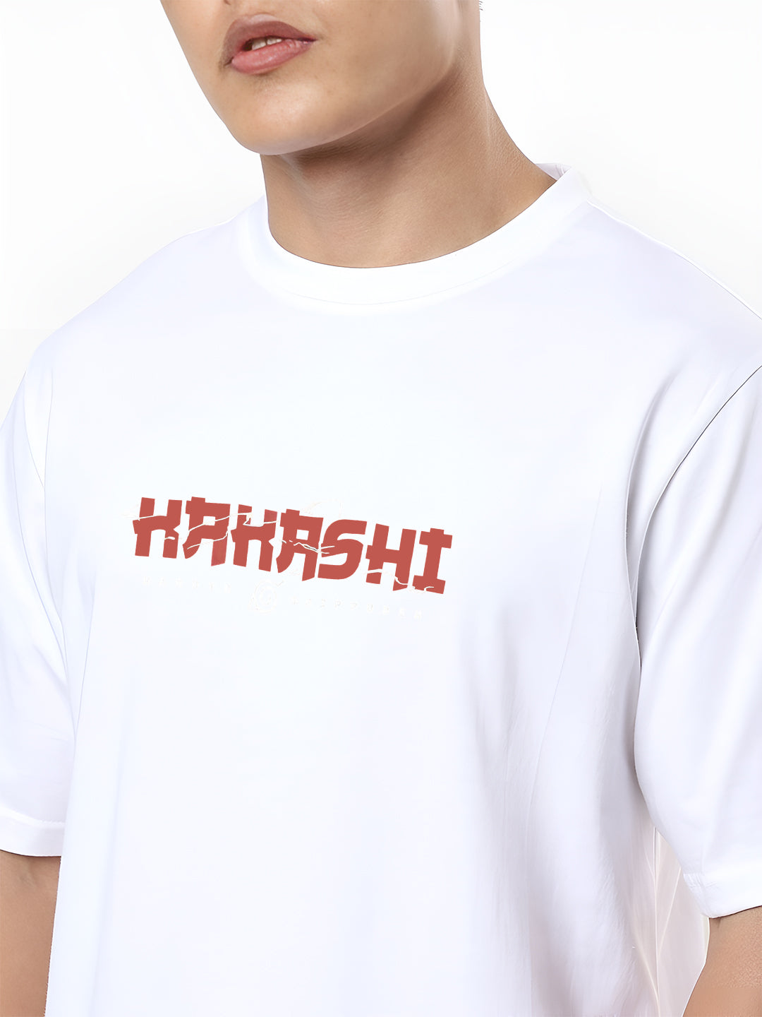 Oversized Kakashi Graphic T-shirt Print