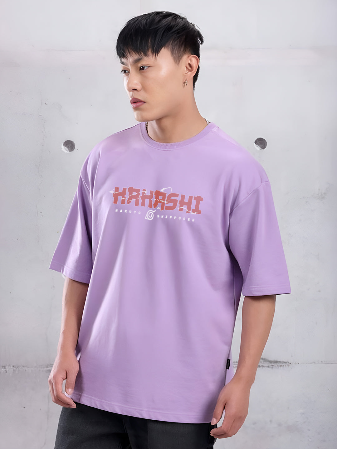 Oversized Kakashi Graphic T-shirt Print