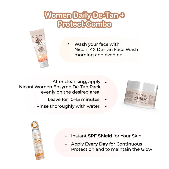 Women Daily Detan + Protect Combo