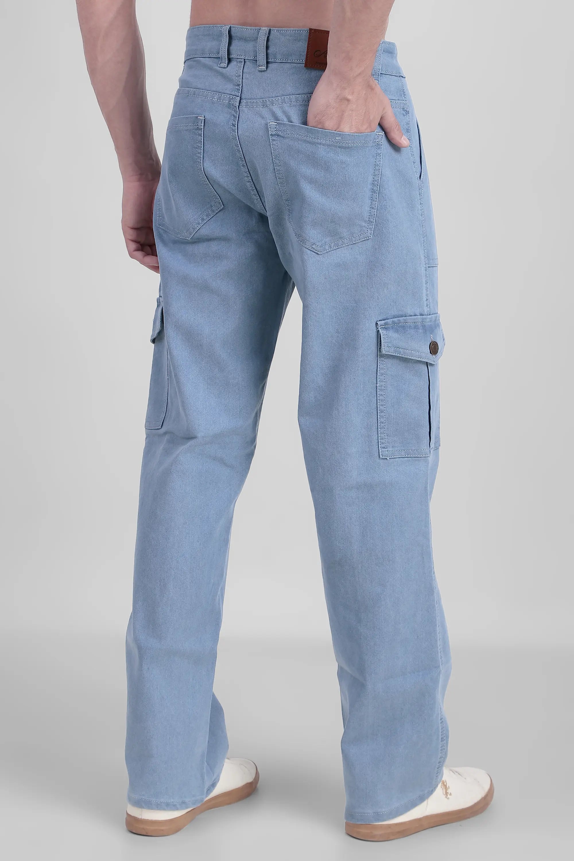 TOOMESJEANS  Men Baggy Light Blue Cargo