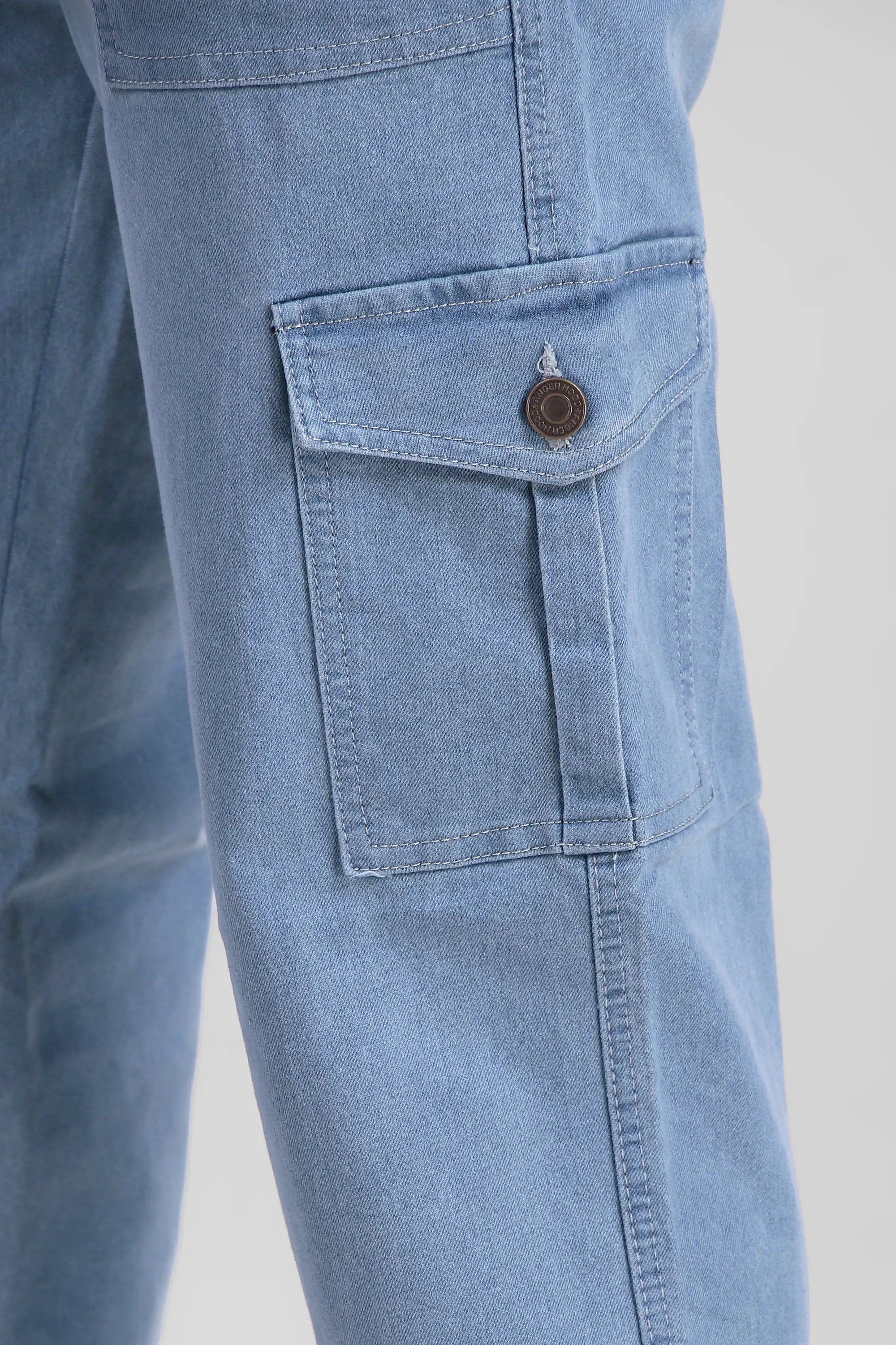 TOOMESJEANS Men Baggy Light Blue Cargo