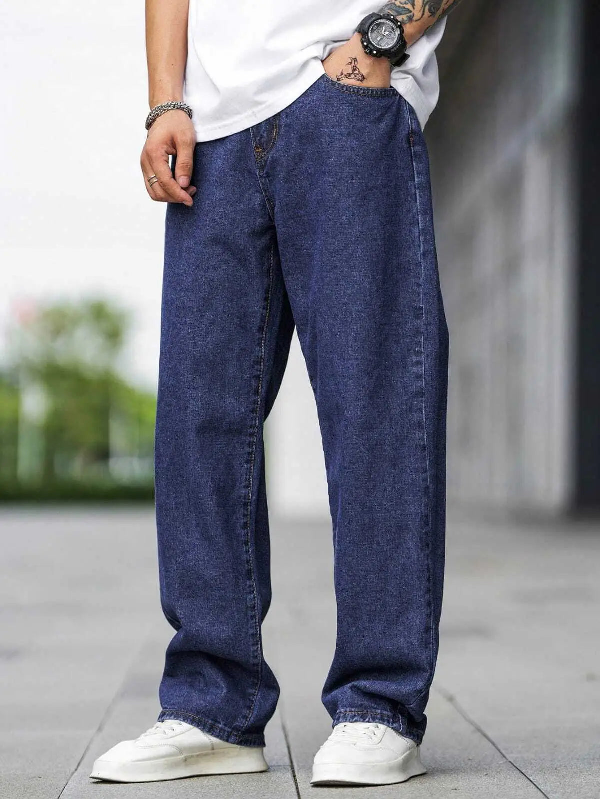 TOOMESJEANS Loose Fit Men  Dark Blue Jeans