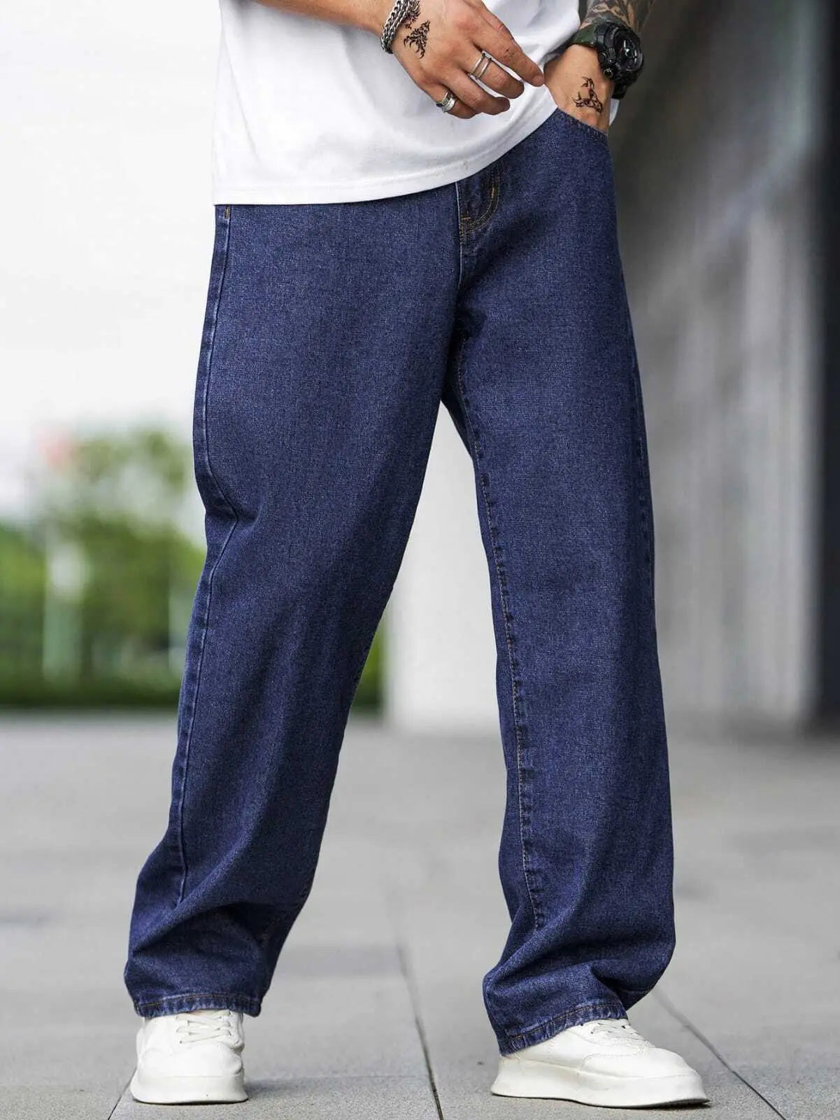 TOOMESJEANS Loose Fit Men  Dark Blue Jeans